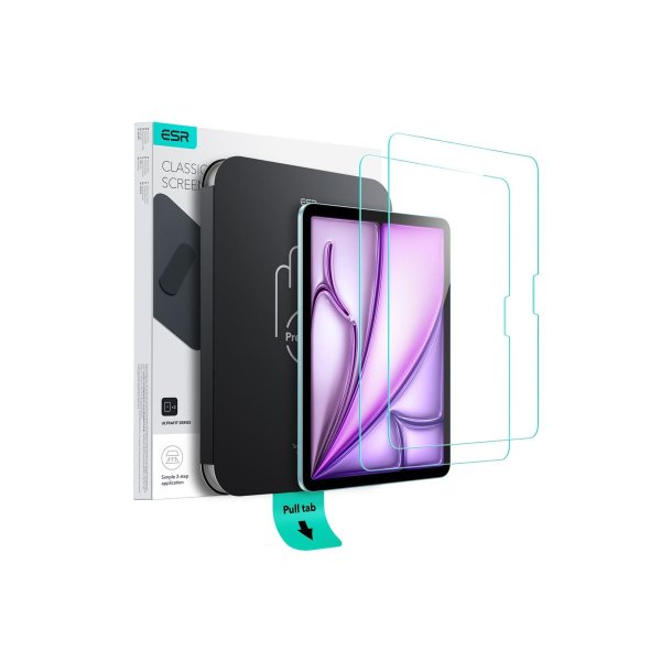 ESR UltraFit 2-pak h�rdet sk�rmbeskyttelsesglas til iPad Air 11'' (2024/2025/2026)