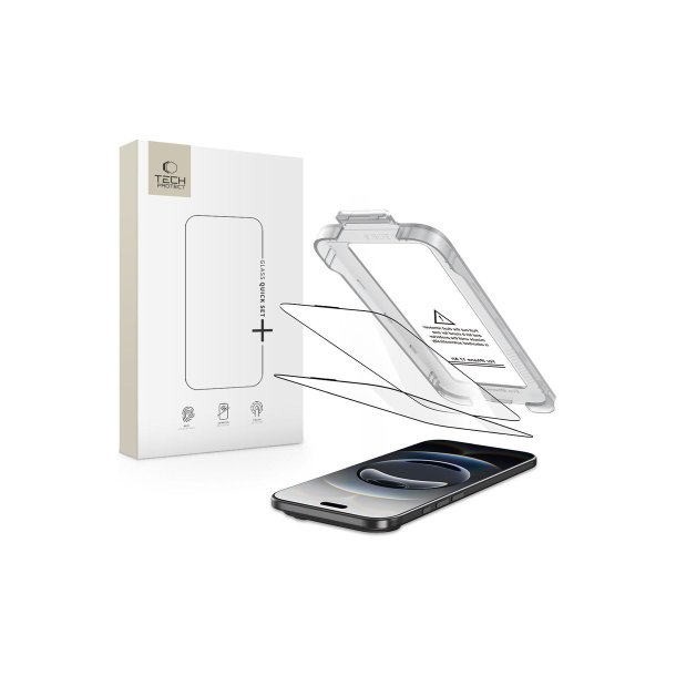 Tech-Protect Quick Set+ 2-pak h�rdet sk�rmbeskyttelsesglas til iPhone 17 Air Black