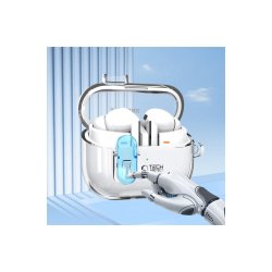 Tech-Protect FlexAir-cover med karabinhage til Samsung Galaxy Buds 3 / Buds 3 Pro Transparent