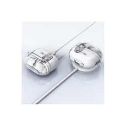Tech-Protect FlexAir-cover med karabinhage til Samsung Galaxy Buds 3 / Buds 3 Pro Transparent