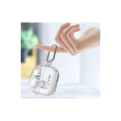 Tech-Protect FlexAir-cover med karabinhage til Samsung Galaxy Buds 3 / Buds 3 Pro Transparent