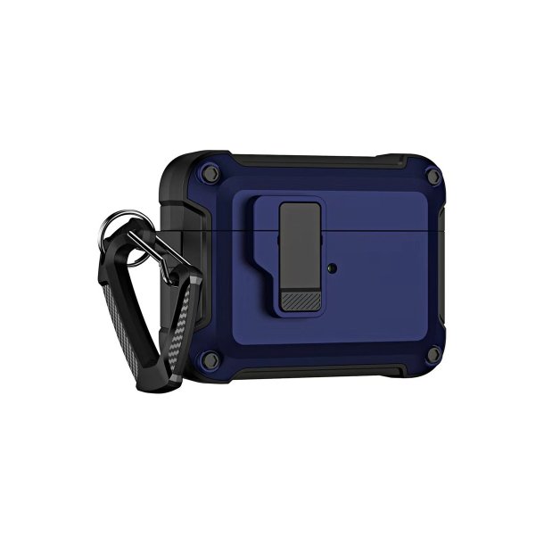 Hurtel Pro Armor-cover med karabinhage til Apple AirPods 4 Blue