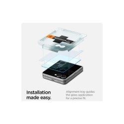 Spigen Glas.tR EZ Fit HD 2-pak h�rdet sk�rmbeskyttelsesglas til Samsung Galaxy Z Flip7 Transparent