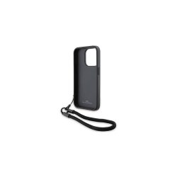 BMW Signature Leather Wordmark Cord cover til iPhone 15 Pro Black