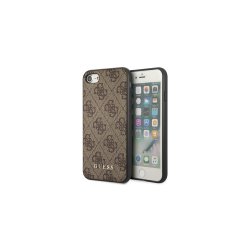 Guess 4G Metal Gold Logo cover til iPhone SE 2022 / 2020 / 7 / 8 Brown