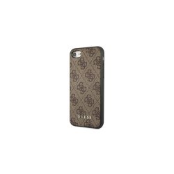 Guess 4G Metal Gold Logo cover til iPhone SE 2022 / 2020 / 7 / 8 Brown