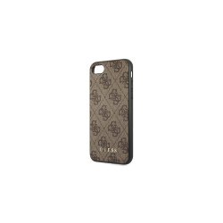 Guess 4G Metal Gold Logo cover til iPhone SE 2022 / 2020 / 7 / 8 Brown