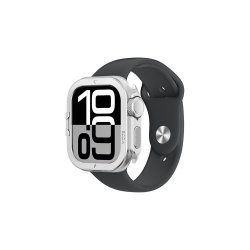 AmazingThing Titan Pro Metal cover til Apple Watch 11 46mm Aluminum Silver