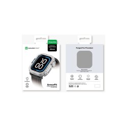 AmazingThing Titan Pro Metal cover til Apple Watch 11 46mm Aluminum Silver