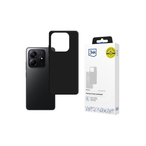 3mk Matt-cover til Xiaomi Redmi Note 14 4G matt Black