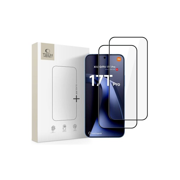 Tech-Protect Glass Fit+ 2-pak h�rdet glas til Xiaomi 17T Pro Black