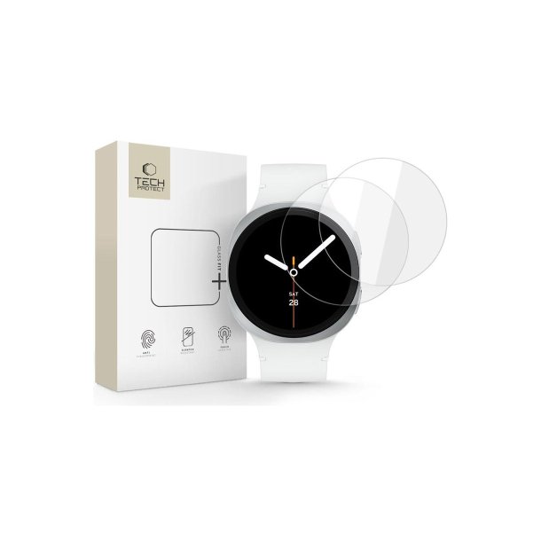 Tech-Protect Glass Fit+ 2-pak h�rdet glas til Samsung Galaxy Watch 8 40mm Transparent