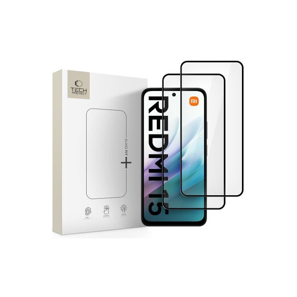 Tech-Protect Glass Fit+ 2-pak h�rdet glas til Xiaomi Redmi 15 4G / 5G Black