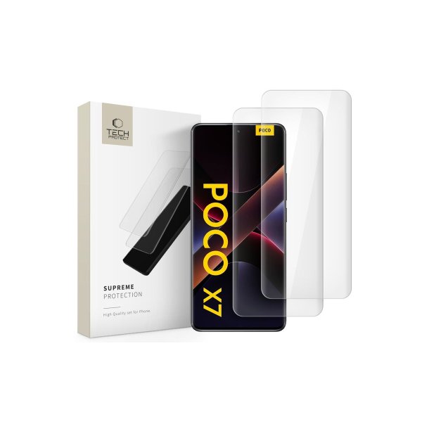 Tech-Protect Supreme Protection h�rdet glas til Xiaomi Redmi Note 14 PRO / 14 PRO+ 5G / Poco X7 5G Transparent