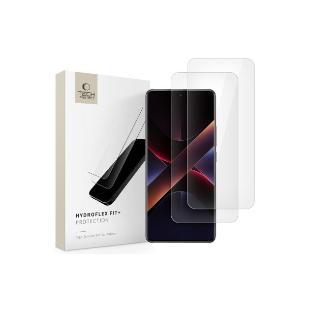 Tech-Protect Hydroflex Fit+2-pak hydrogel-film til Xiaomi Redmi Note 14 Pro 5G / 14 Pro+ 5G / Poco X7 5G Transparent