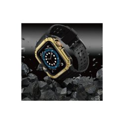 Armored urrem med beskyttelsescover til Apple Watch 42/44/45mm Black, Gold
