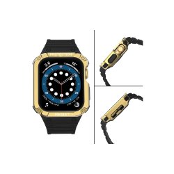 Armored urrem med beskyttelsescover til Apple Watch 42/44/45mm Black, Gold