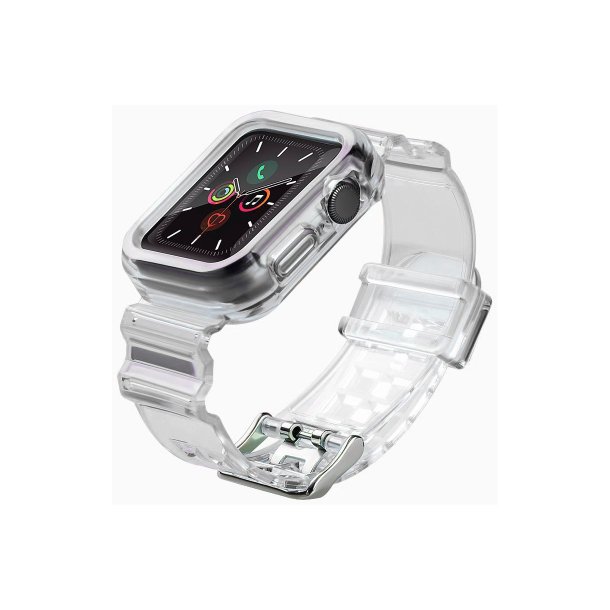 Silikonerem med beskyttelsescover til Apple Watch 42mm Black