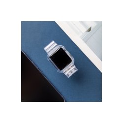 Silikonerem med beskyttelsescover til Apple Watch 42mm Black