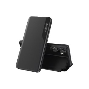 Eco Leather View cover til Samsung Galaxy S24 FE med Flip og Stand Black