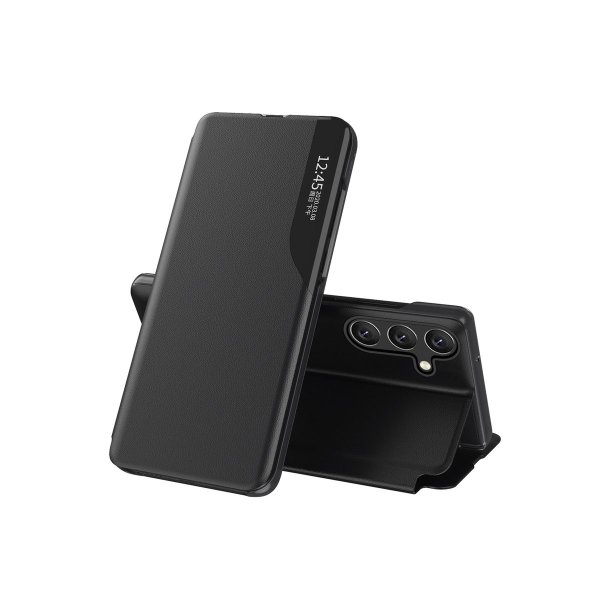 Eco Leather View cover til Samsung Galaxy S24 FE med Flip og Stand Black