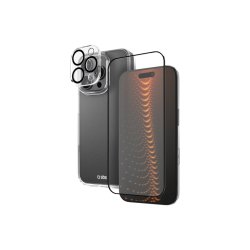 SBS set med D3O-teknologi til iPhone 16 Pro - cover + sk�rmglas og kamerabeskyttelse Transparent