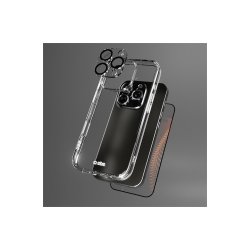 SBS set med D3O-teknologi til iPhone 16 Pro - cover + sk�rmglas og kamerabeskyttelse Transparent