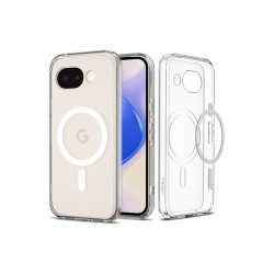 Spigen Ultra Hybrid Mag MagSafe cover til Google Pixel 10A Clear og White