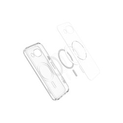 Spigen Ultra Hybrid Mag MagSafe cover til Google Pixel 10A Clear og White