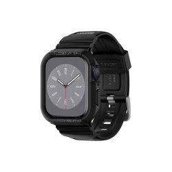 Spigen Rugged Armor Pro cover med rem til Apple Watch 4 / 5 / 6 / 7 / 8 / SE (44/45 mm) Black