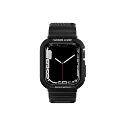 Spigen Rugged Armor Pro cover med rem til Apple Watch 4 / 5 / 6 / 7 / 8 / SE (44/45 mm) Black