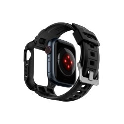 Spigen Rugged Armor Pro cover med rem til Apple Watch 4 / 5 / 6 / 7 / 8 / SE (44/45 mm) Black