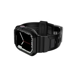 Spigen Rugged Armor Pro cover med rem til Apple Watch 4 / 5 / 6 / 7 / 8 / SE (44/45 mm) Black