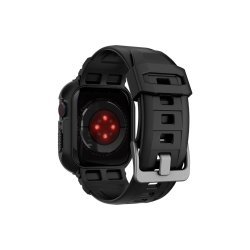 Spigen Rugged Armor Pro cover med rem til Apple Watch 4 / 5 / 6 / 7 / 8 / SE (44/45 mm) Black