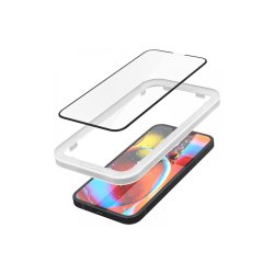 Spigen ALM Glass FC h�rdet glas til iPhone 13 / 13 Pro / 14 / 16e / 17e - black 2 stk..