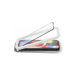 Spigen ALM Glass FC h�rdet glas til iPhone 13 / 13 Pro / 14 / 16e / 17e - black 2 stk..