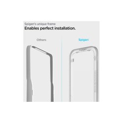 Spigen ALM Glass FC h�rdet glas til iPhone 13 / 13 Pro / 14 / 16e / 17e - black 2 stk..