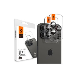 Spigen Optik Pro L-Series Glas.tR EZ Fit h�rdet glas til iPhone 14 Pro / Pro Max / 15 Pro / Pro Max / 16 Pro / 16 Pro Max / 17 Pro / 17 Pro Max Black med Red Edge