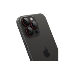 Spigen Optik Pro L-Series Glas.tR EZ Fit h�rdet glas til iPhone 14 Pro / Pro Max / 15 Pro / Pro Max / 16 Pro / 16 Pro Max / 17 Pro / 17 Pro Max Black med Red Edge
