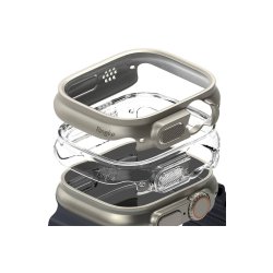 Ringke Slim 2-pak cover til Apple Watch Ultra 1/2 (49mm) - Clear &amp; Titanium