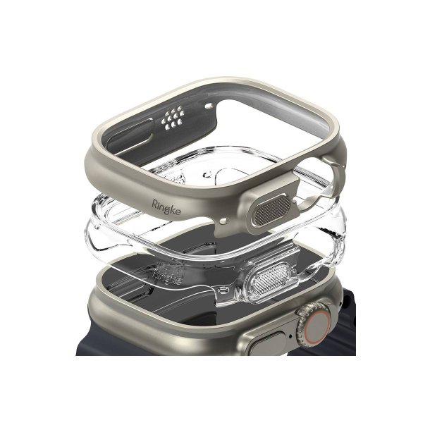 Ringke Slim 2-pak cover til Apple Watch Ultra 1/2 (49mm) - Clear &amp; Titanium