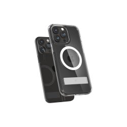 Spigen Ultra Hybrid S MagSafe cover med stander til iPhone 15 Pro Transparent