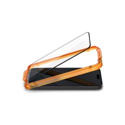 Spigen ALM Glass FC h�rdet glas til iPhone 15 - black 2 stk..