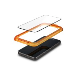 Spigen ALM Glass FC h�rdet glas til iPhone 15 - black 2 stk..