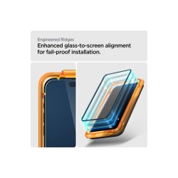 Spigen ALM Glass FC h�rdet glas til iPhone 15 - black 2 stk..