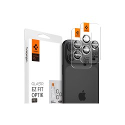 Spigen Glas.tR EZ Fit Optik Pro kamerabeskyttelse til iPhone 15 Pro / 15 Pro Max / 16 Pro / 16 Pro Max / 17 Pro / 17 Pro Max - 2 stk..