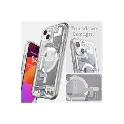 Spigen Ultra Hybrid Mag cover med MagSafe til iPhone 15 Plus - White (Zero One Pattern)