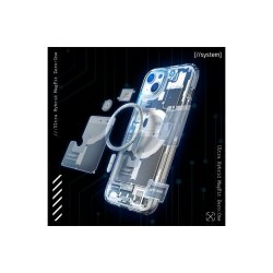 Spigen Ultra Hybrid Mag cover med MagSafe til iPhone 15 Plus - White (Zero One Pattern)