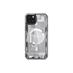 Spigen Ultra Hybrid Mag cover med MagSafe til iPhone 15 Plus - White (Zero One Pattern)