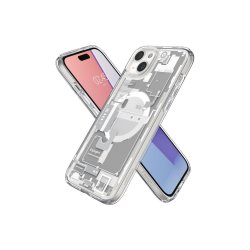 Spigen Ultra Hybrid Mag cover med MagSafe til iPhone 15 Plus - White (Zero One Pattern)